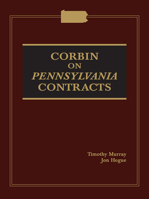 cover image of Corbin on Pennsylvania Contracts